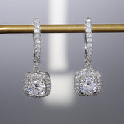 Square Zircon Drop Earrings