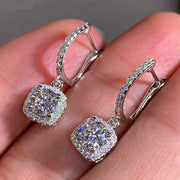 Square Zircon Drop Earrings