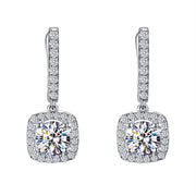 Square Zircon Drop Earrings