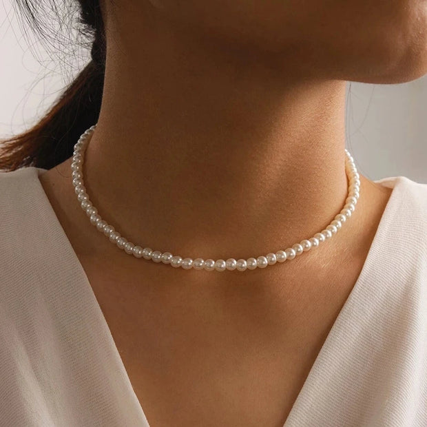 Vintage Pearl Chain Necklace – Elegant Wedding Gift for Her