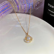 Korean Whirlpool Pearl Necklace – Luxury Clavicle Pendant for Women