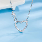 Zircon Heart Necklace in Sterling Silver – A Sparkling Symbol of Elegance