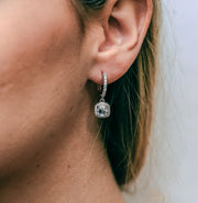 Square Zircon Drop Earrings