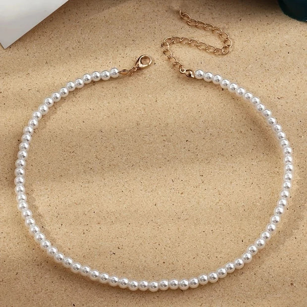 Vintage Pearl Chain Necklace – Elegant Wedding Gift for Her