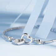 Heart Charm Bracelet in 925 Sterling Silver – A Touch of Timeless Romance