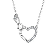 Zircon Heart Necklace in Sterling Silver – A Sparkling Symbol of Elegance