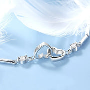 Heart Charm Bracelet in 925 Sterling Silver – A Touch of Timeless Romance