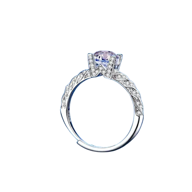 Violet Moissanite Ring